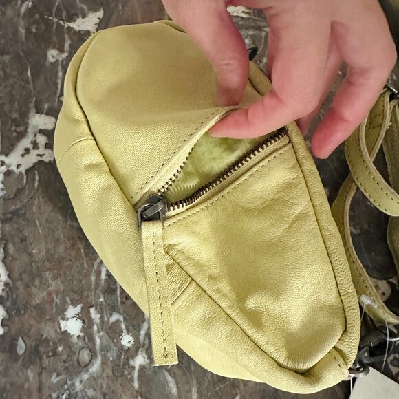 Free People Coffee Date Mini Crossbody Bag - Lime Goat Leather NWT - Picture 7 of 16